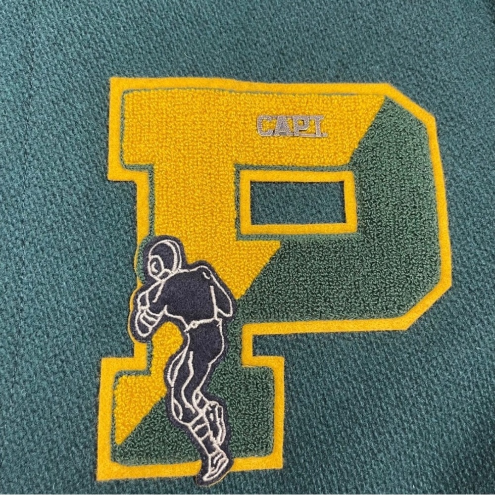 Ralph Lauren Green and Tan Varsity Jacket with beanie - Picture 7 of 8
